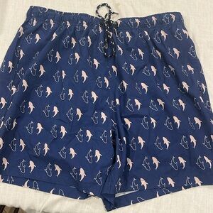 B1542 EUC - Seastate Swim Board Short Men's XL Blue Dolphin Drawstring Waistband